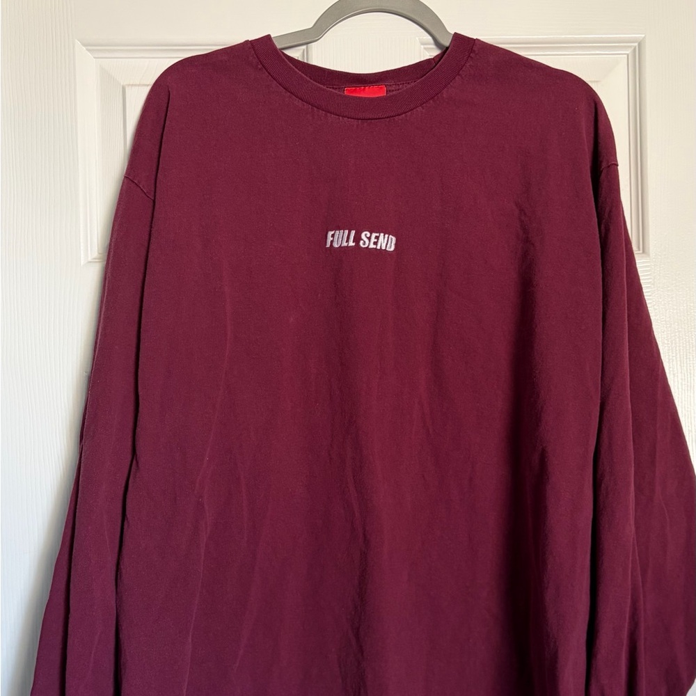 Full Send Maroon long sleeve tshirt